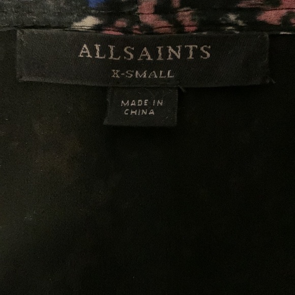 EUC All Saints Jayda dress crepe overlay front zip neck with wrap bands at waist - Picture 8 of 11